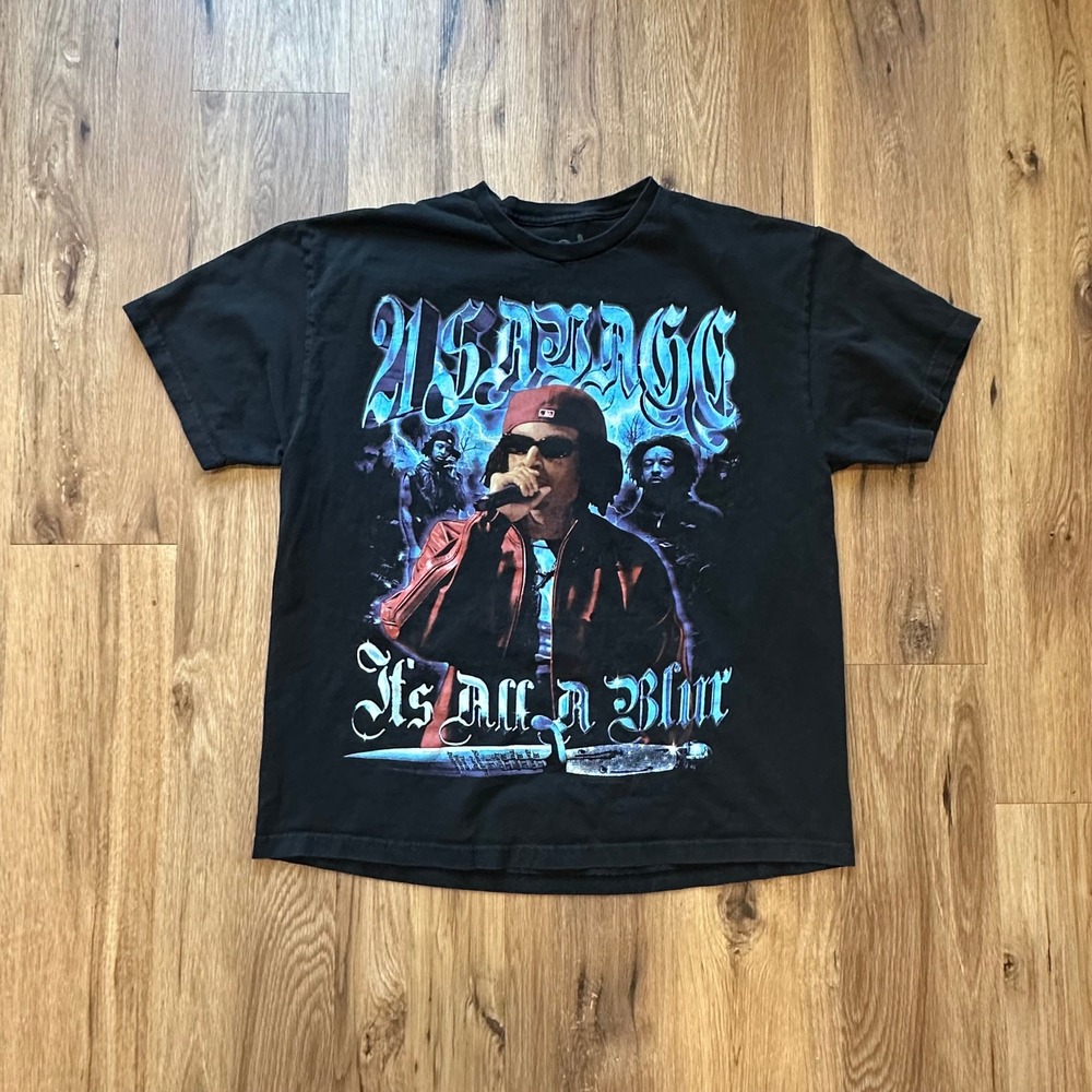 21 Savage Its‎ All a Blur 2023 Tour T-Shirt Black XXL Rap Tee Concert Merch
